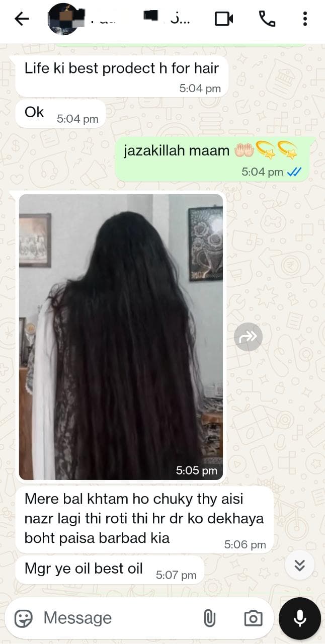 Customer review on WhatsApp