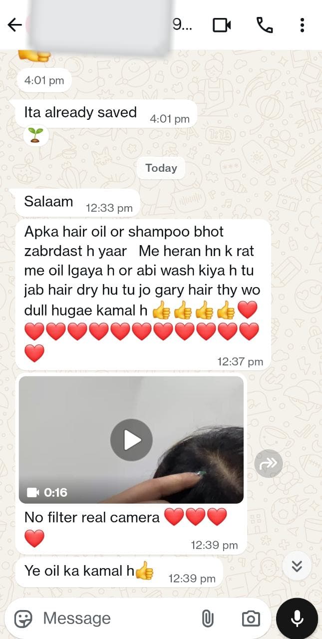 Customer review on WhatsApp