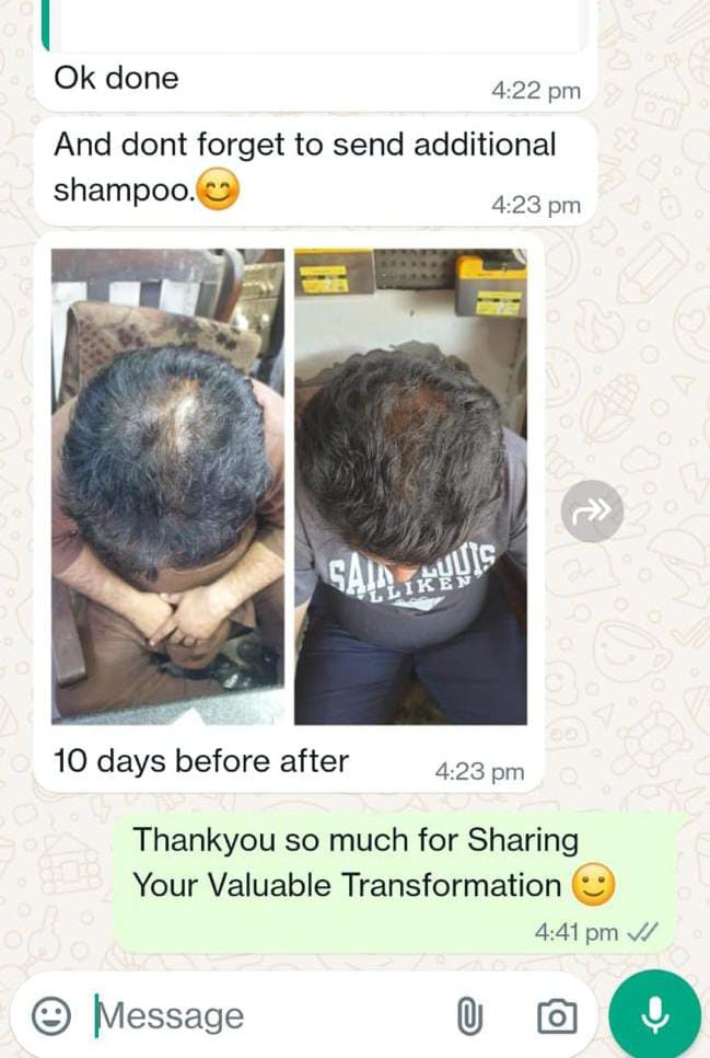 Customer review on WhatsApp