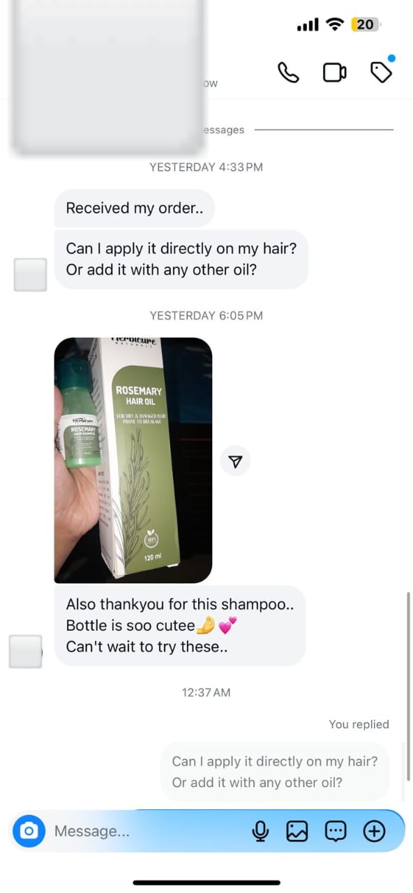 Customer review on WhatsApp